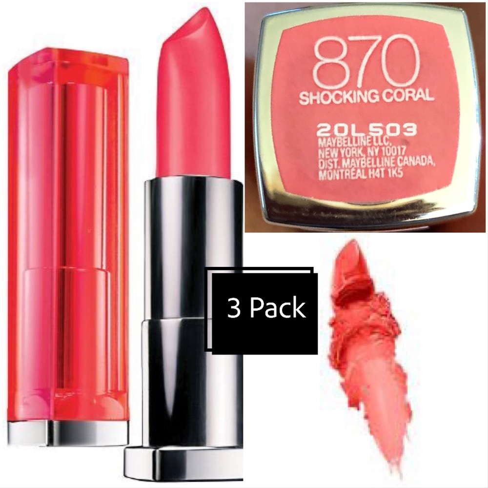 3 PACK  Shocking Choral Lipstick - Maybelline